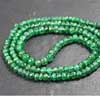 Natural Dark Green Emerald Faceted Rondelle Shape Beads Necklace Length 20 Inches & Sizes from 2mm to 5mm Approx